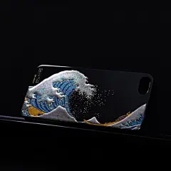 山中漆器手绘iPhone5/5S手机壳 神奈川冲浪里@北坤人素材