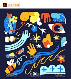 涂鸦嘻哈潮流元素手绘图标壁纸  - 源文件下载【酷图网】嘻哈元素,潮流元素,涂鸦图标,手绘涂鸦,可爱元素,个性元素,潮流装饰,潮流图标,盲盒元素,手绘图标,抽象可爱图标,抽象可爱元素,壁纸,手机壳图案,潮流图案