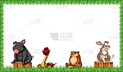 草,动物,边框,白色,黑色,愉悦,艺术,自然,图像,矢量