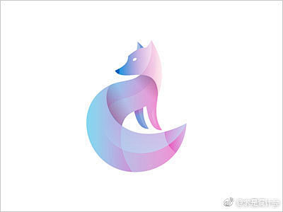 重叠渐变效果动物logo设计。#求是爱设...