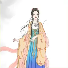 古装唯美手绘古风汉服人物原创元素插画