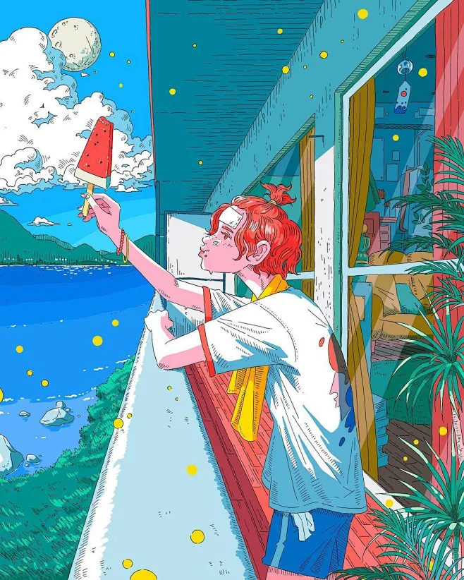 手绘人物插画 (9)-花瓣网