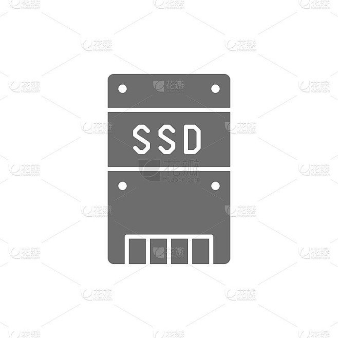 固态硬盘，SSD，存储盘灰色图标。