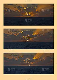南太平洋日落三联画