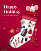 创意剪纸长筒袜子节日礼物圣诞节海报图片下载-优图网