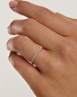 ETERNITY MINI 钻石和白金戒指 - 18K solid white gold
