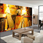 3D大型壁画 抽象油画 艺术酒吧 客厅沙发餐厅背景墙 