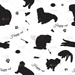 猫,组物体,四方连续纹样,脚印,纺织品,壁纸,动物,设备用品,坐,爱
