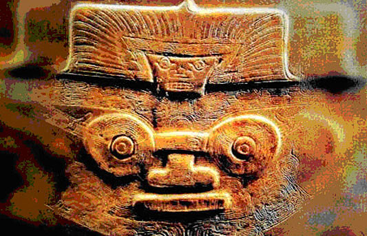 良渚羽人骑兽纹