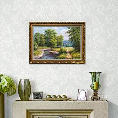 欧式风景油画巨人山大卫客厅装饰画定制手绘餐厅办公室挂画风水画-淘宝网