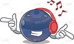 行星,天空,音乐,海王星,在上面,可爱的,球体,面部表情,地球形,听