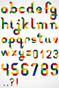 折纸数字字母矢量图形图标