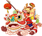 卡通龙舞狮