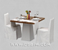 现代欧式简约大气两人用木质方桌靠背白色椅套椅子餐厅