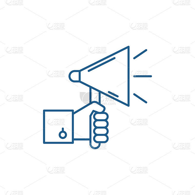 Mass advertising line icon concept. Mass advertisi素材-花瓣网
