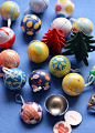创意收纳 新年圣诞节日装饰可挂铁盒礼物球/礼物收纳盒