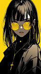 An Anime Girl in Yellow with Sunglasses, 27 Best Premium Graphics on Freepik (7)