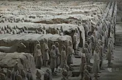 兵马俑,巨大的,秦始皇兵马俑博物馆,秦朝,西安,陕西省,艺术,水平画幅,无人,古老的