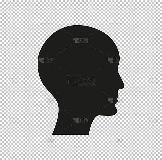 人的侧面图片黑色矢量图标
