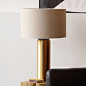 Pillar Table Lamp - Antique Brass