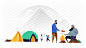 group-at-camp-site-ui-banner-preview #人物# #扁平# 采集@GrayKam