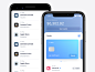 Mobile Banking App ios13 fintech finance cards list items transaction list balance transactions ux ui credit card banking app native android ios banking mobile