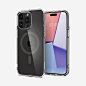ACS06716 - iPhone 15 Pro Case Ultra Hybrid (MagFit) in graphite showing the back and front