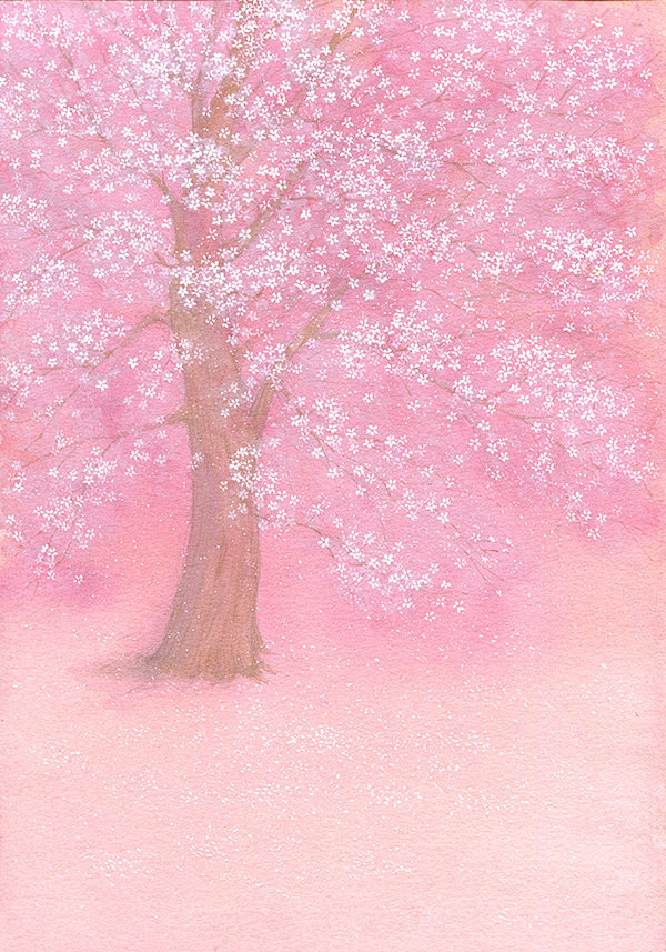 四时物语-雨湿空城_水彩,插画,风景_涂...