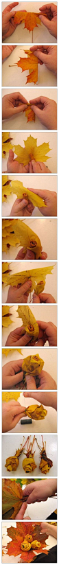make a rose out of a fall leaf: 