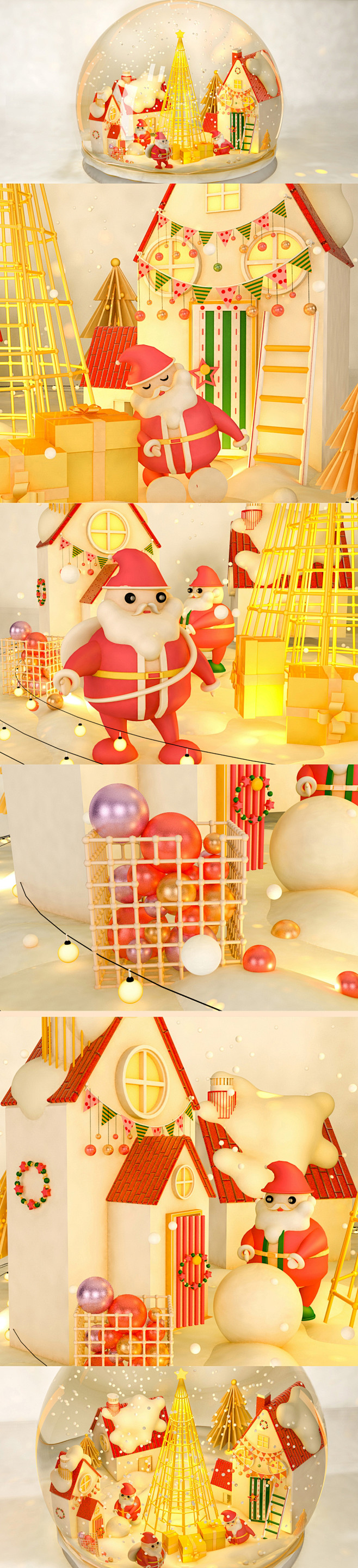 云瑞原创：C4D 圣诞节水晶球 自带渲染...