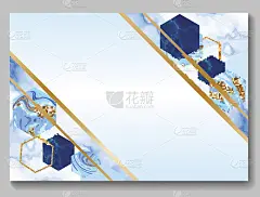 婚礼请柬背景，大理石宣传册，蓝色模板新潮简约几何风格，石材，花岗岩，纹理，矢量海报