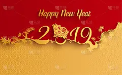 2019年金猪贺年卡。