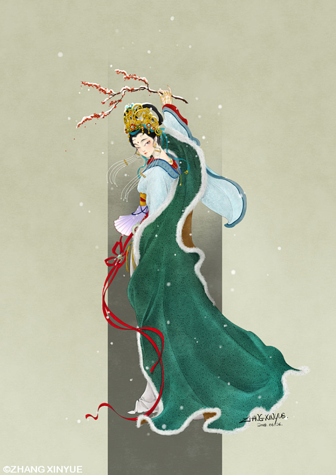 四季花神-冬_XINYUE__插画师作品...