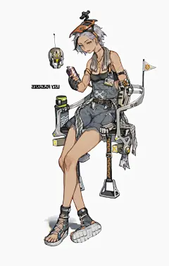 #原创 机械师 - 右卒的插画