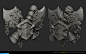 Warcraft coats of arms, Alexander Lyapsin : I really like the style of the sculpture from the Heroes of the Storm<br/>I try to learn this style.<br/>Concept arts by Blizzard.<br/>Reference images from:<br/><a class="text-me