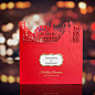 红色镂空结婚请柬，以中式传统见证你的美满婚姻+来自：婚礼时光——关注婚礼的一切，分享最美好的时光。#婚礼请柬#