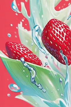 多汁草莓美味水果图
