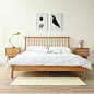 北欧日式MUJI创意风格卧室家具全纯实木床 1.5 1.8米双人床橡木床-淘宝网