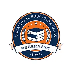 职业培训头像校徽手绘班徽logo
