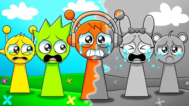 游戏动画：节奏盒子全员颜色竟然消失了-花瓣网