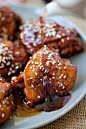 Slow Cooker Sesame Chicken - amazing chicken made with San-J Tamari and sesame sauce. Gluten-free and hearty meal for the family  | rasamalaysia.com