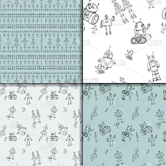 机器人涂鸦图案集