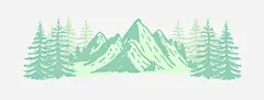 手绘山林免抠素材 png素材