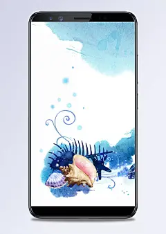 海洋H5背景|H5,H5背景,卡通,手绘,水彩,海洋,童趣,贝壳,鱼骨