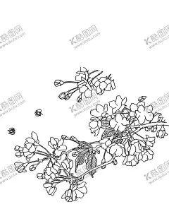 海棠花花卉线条素描 【酷图网】海棠花,线条,线描画,素描,盆栽,植物,花卉,花朵,草木,艺术插画,插画,装饰画,简笔画,线条画,描画,简画,黑白画,卡通,手绘,手绘画,线描,