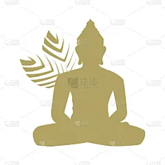 黄金,叶子,佛,棕榈树,活力,卫塞节,贺卡,肖像,环境,健康