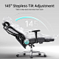 Amazon.com: Hbada Ergonomic Office Chair with 2D Adjustable Armrest, Office Chair with 2D Adjustable Lumbar Support, Computer Chair with Tilt Function, Desk Chair with Footrest Black : Home & Kitchen