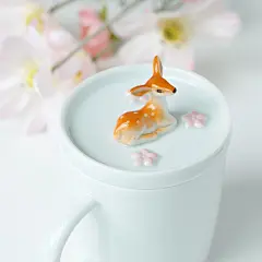原来是泥|陶瓷杯子手绘小鹿创意森系水杯花茶咖啡杯瓷杯马克杯-淘宝网