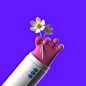 3D c4d cartoon hand ILLUSTRATION  插图