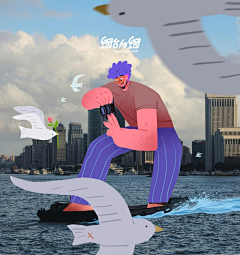 思穎_CY采集到创意手绘插画 照片